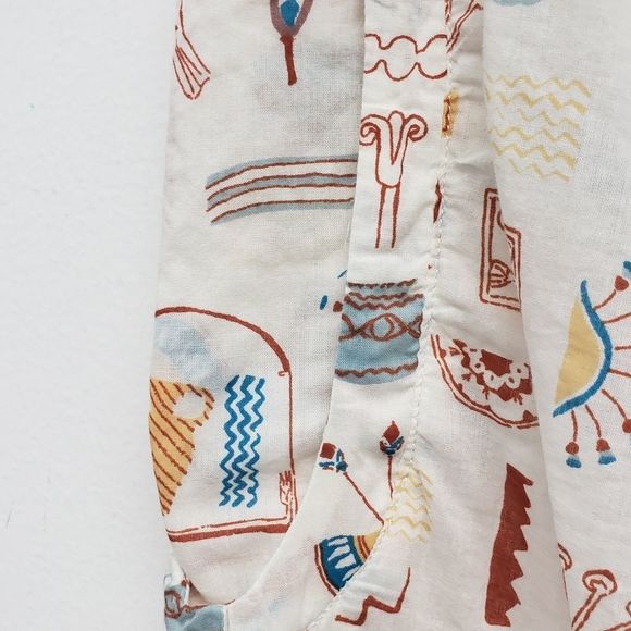 Anthropologie x Danielle Kroll Egyptian Hieroglyphics Brooklynite Top Size Small - Picture 7 of 13